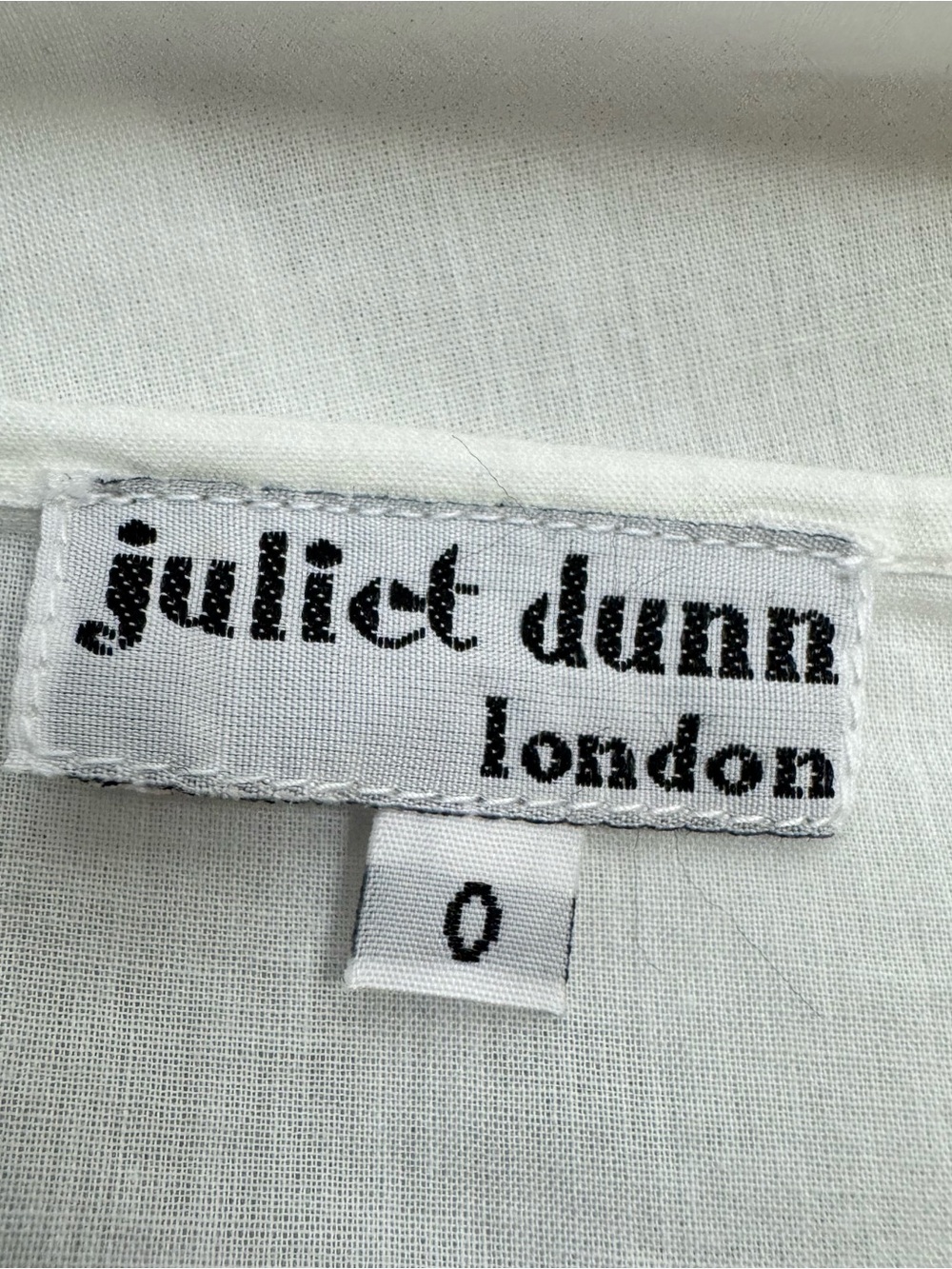 Juliet Dunn London White Cotton Slip Dress Chemise V-Neck Lightweight Small - Picture 10 of 11